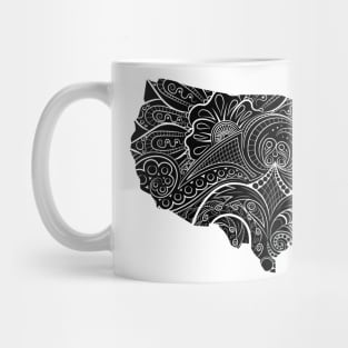 Mandala art map of the United States of America on black background Mug